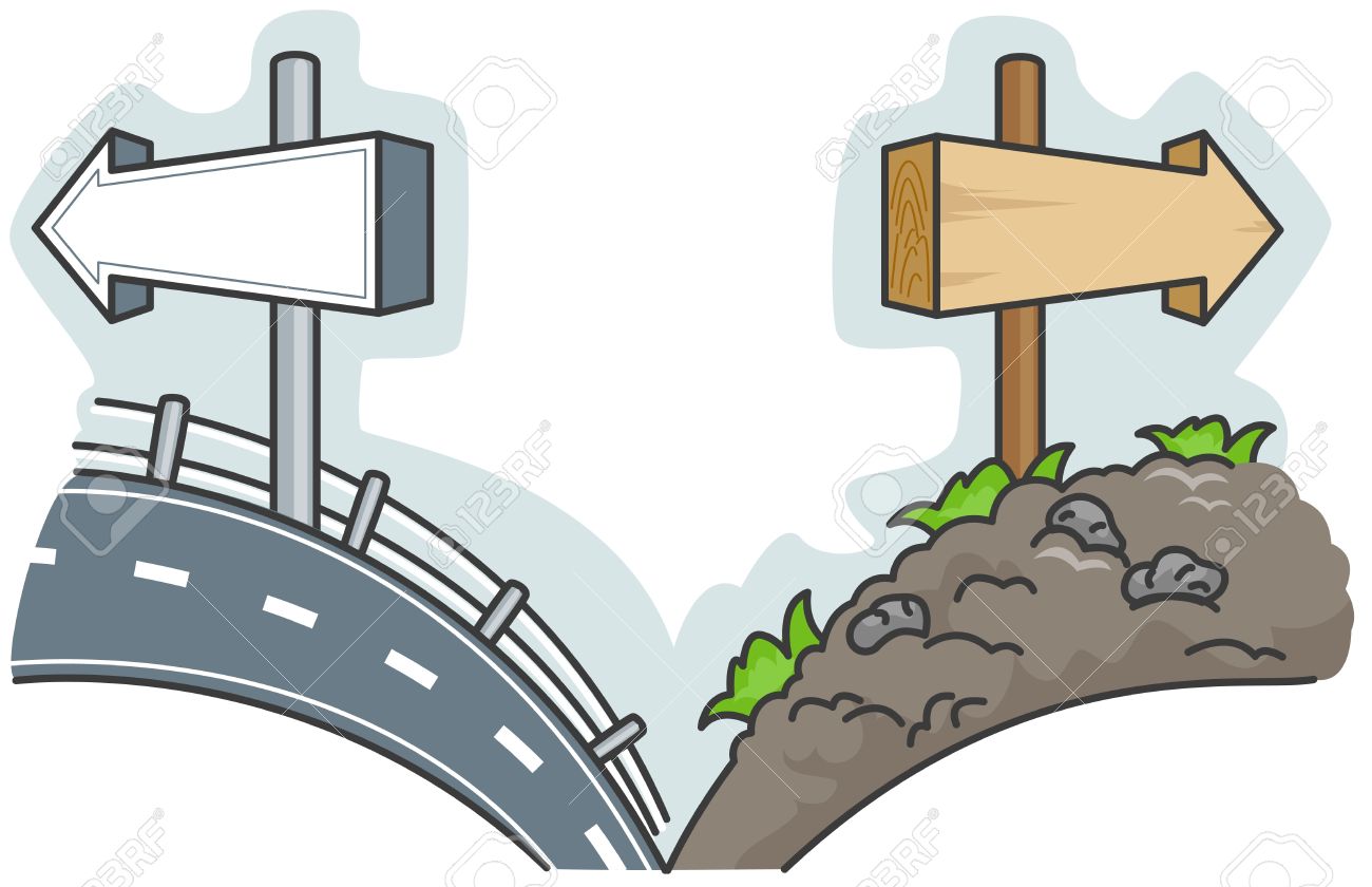 illustration offering a choice between a smooth road and a rough stock photo picture and royalty free image image 8517124 illustration offering a choice between a smooth road and a rough