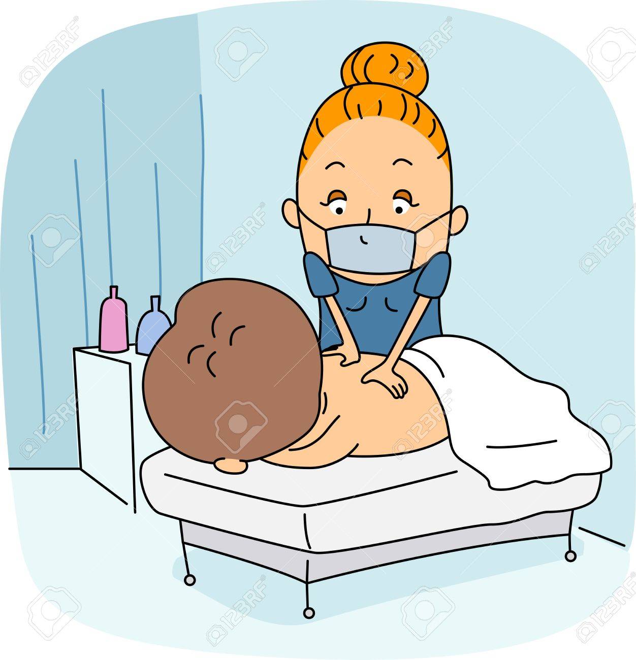 職場でのマッサージ師のイラスト の写真素材 画像素材 Image