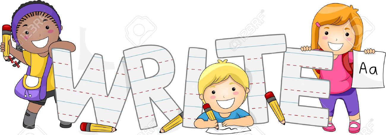 Image result for cartoon child writing