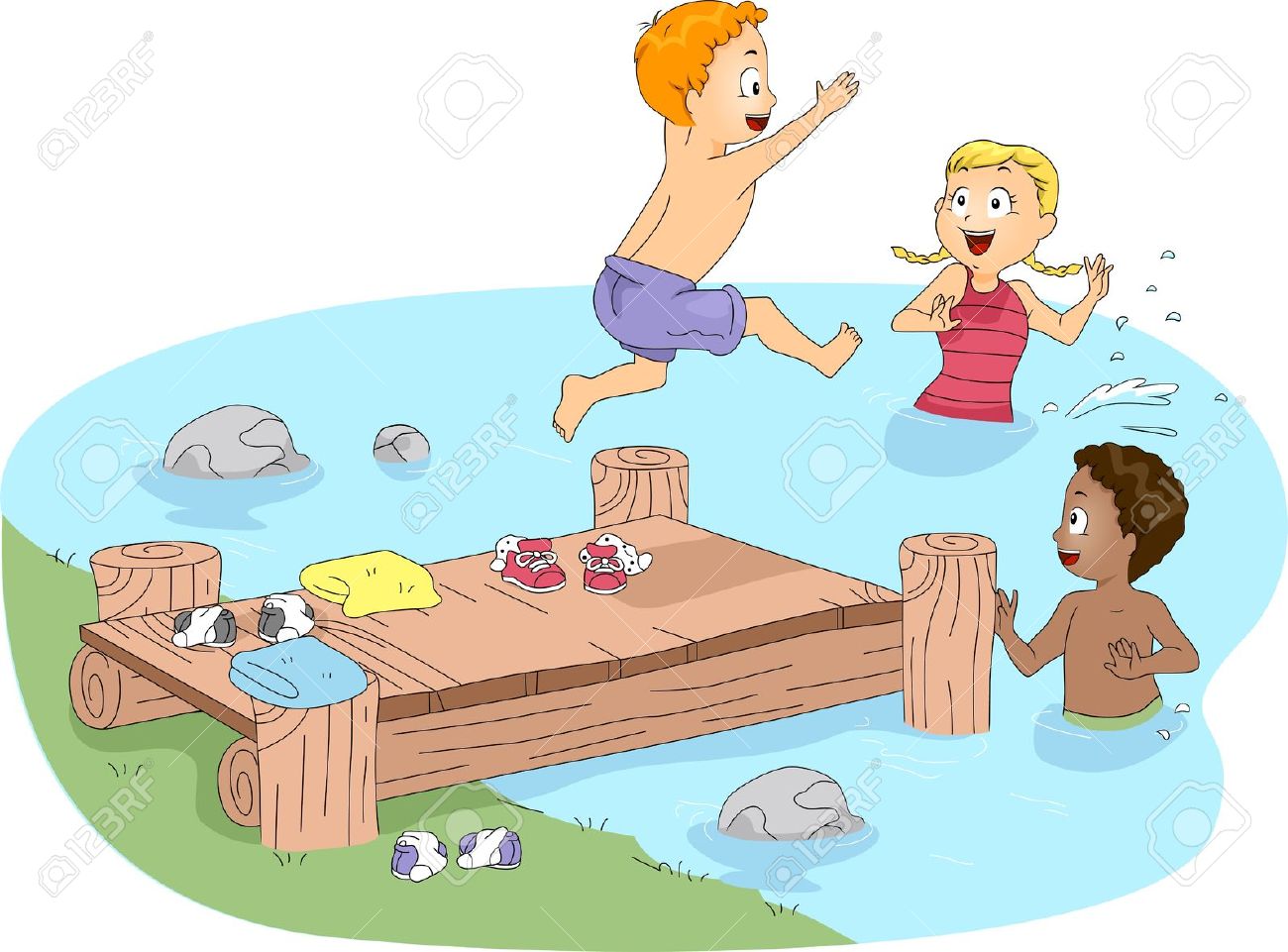 Illustration Of Kids Swimming Stock Photo Picture And Royalty Free Image Image 10560207