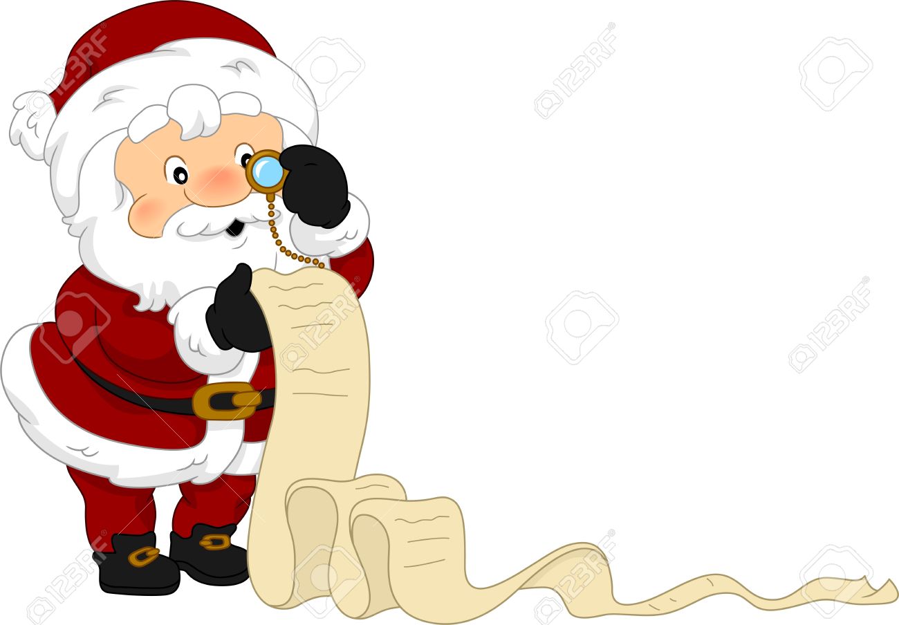 サンタさんのクリスマス リストの図 ロイヤリティーフリーフォト