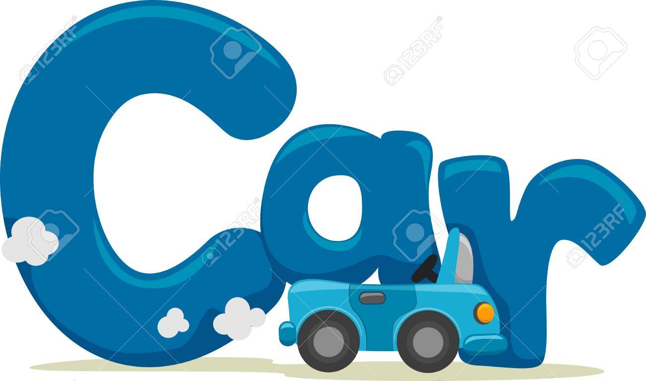 text illustration featuring the word car stock photo picture and word car