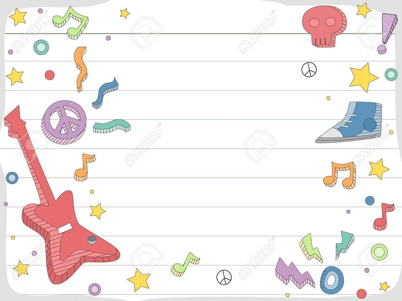 関連の音楽背景イラスト落書き の写真素材 画像素材 Image 16174550