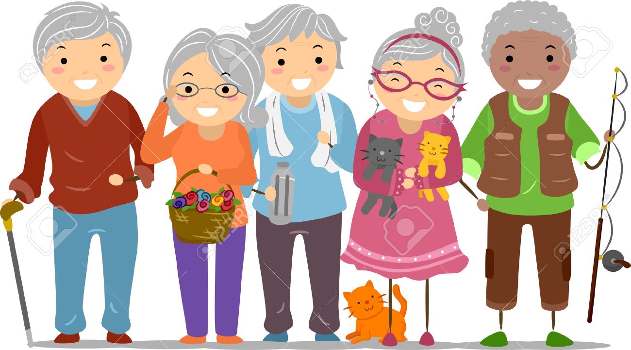 illustration of stickman senior