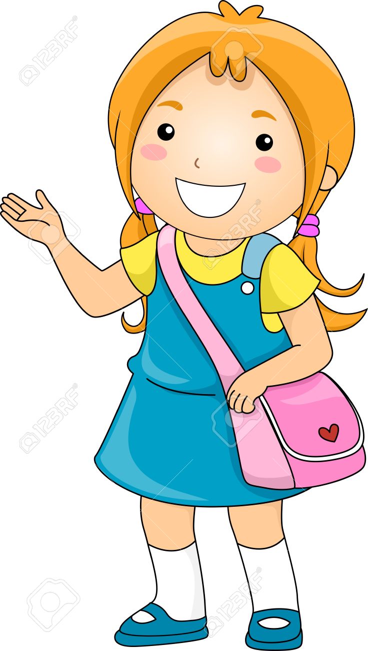 いくつかのプレゼンテーションを作る学生の女の子のイラスト の写真素材 画像素材 Image