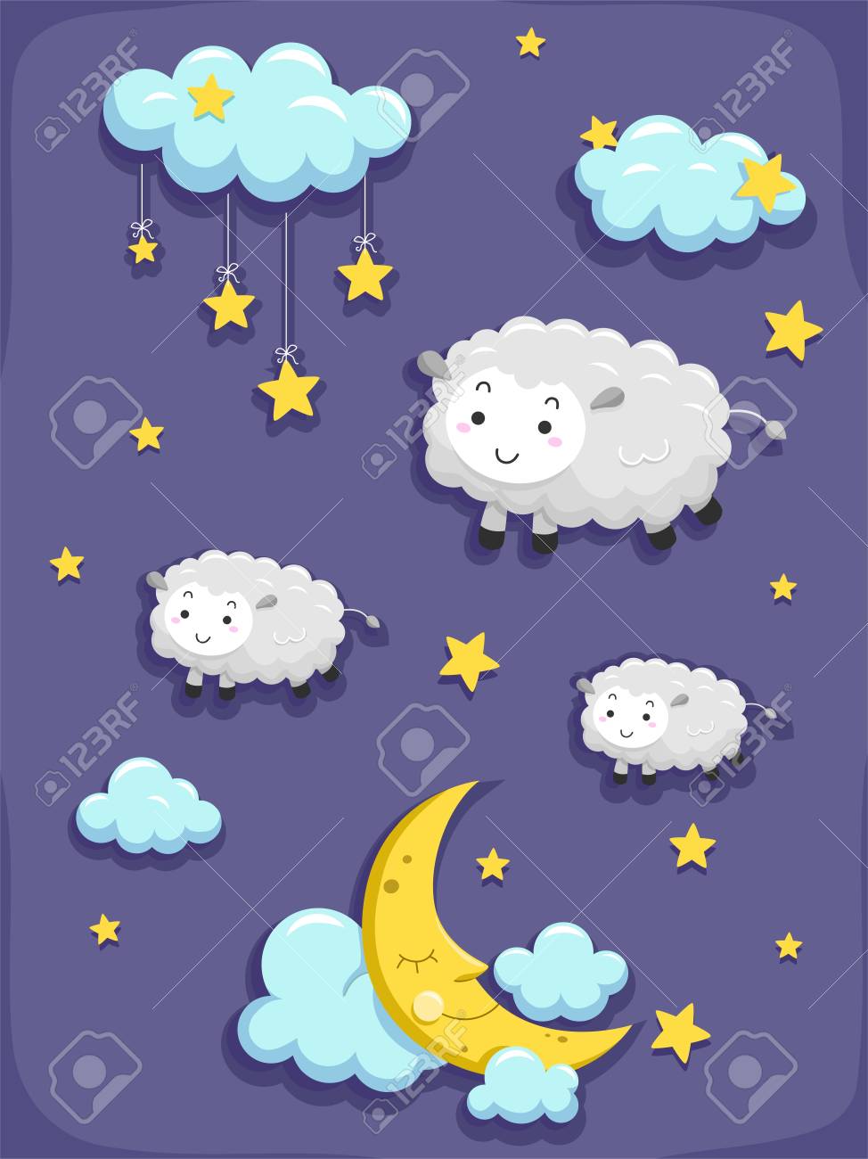 夢と睡眠のデザイン要素のイラスト の写真素材 画像素材 Image