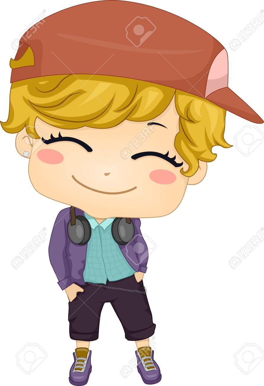 かわいい小さな男の子ヒップホップ ダンサーのイラスト の写真素材 画像素材 Image