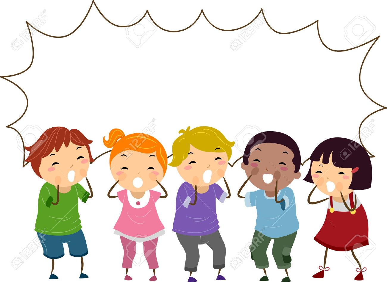 空白の吹き出しとバッター子供を叫んでのイラスト の写真素材 画像素材 Image