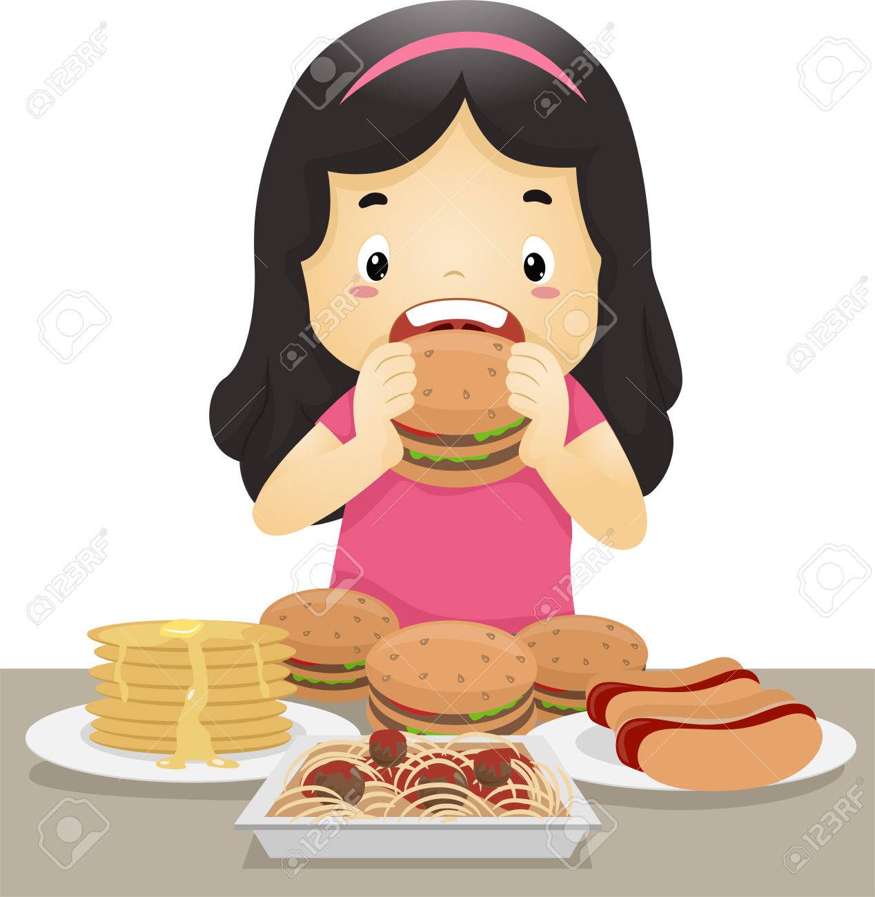 食べるどんちゃん騒ぎで起こっている小さな女の子のイラスト の写真素材 画像素材 Image 食べるどんちゃん騒ぎで起こっている小さな女の子のイラスト の写真素材 画像素材 Image