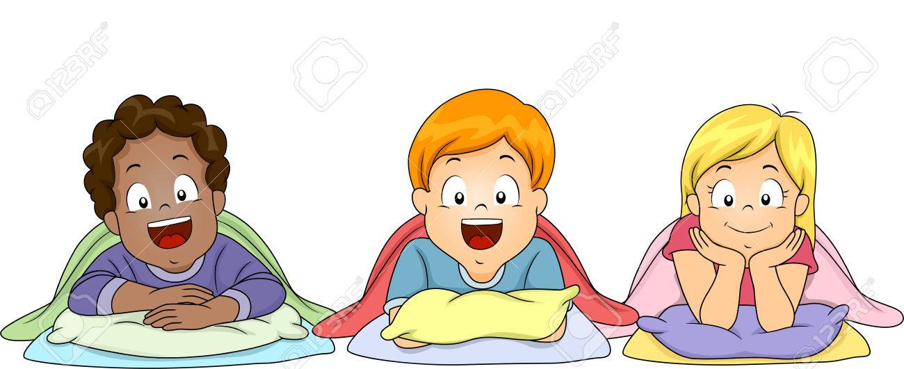 昼寝を学校でしようの小さな子供たちのイラスト の写真素材 画像素材 Image