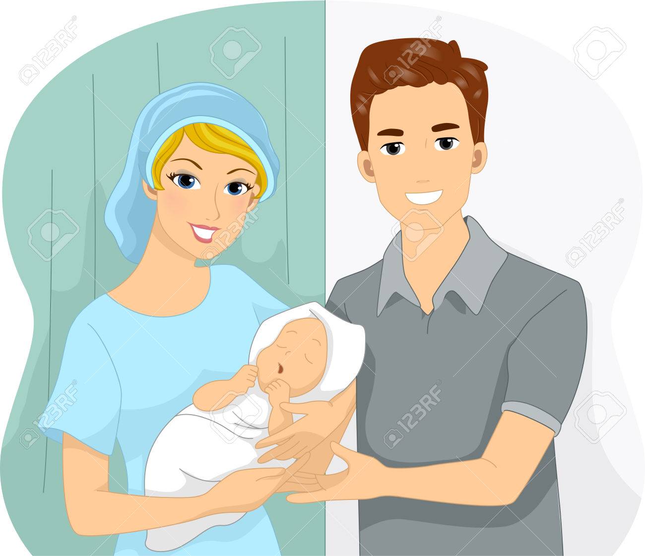 Illustration Of A Female Doctor Handling A Newborn Baby To His Royalty Free Cliparts Vectors And Stock Illustration Image 29976171