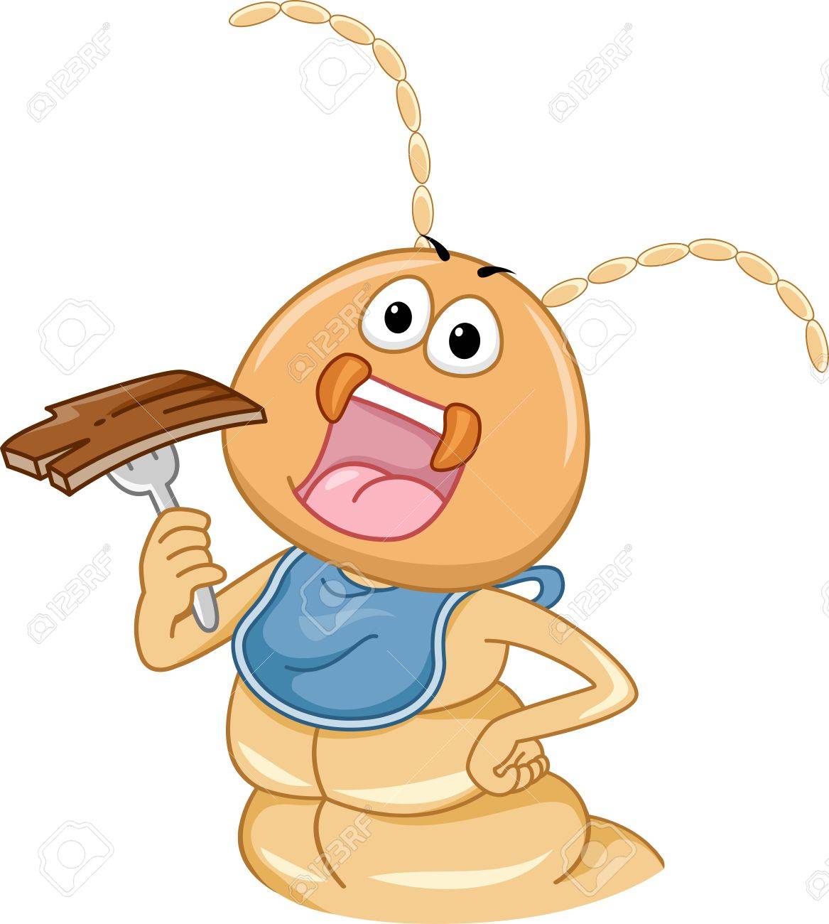 木を食べるシロアリのイラストのイラスト素材 ベクタ Image 3054