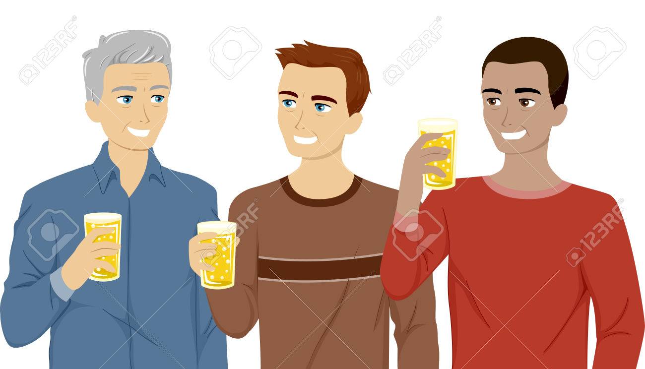 図 3 世代一緒にビールを飲む人の特徴のイラスト素材 ベクタ Image
