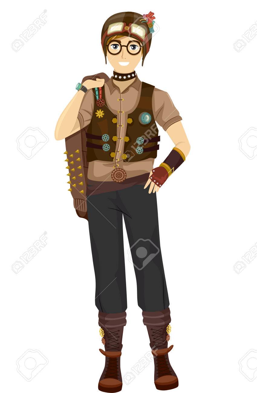 クールなスチーム パンク衣装を着て十代の男の子のイラスト の写真素材 画像素材 Image クールなスチーム パンク衣装を着て十代の男の子のイラスト の写真素材 画像素材 Image