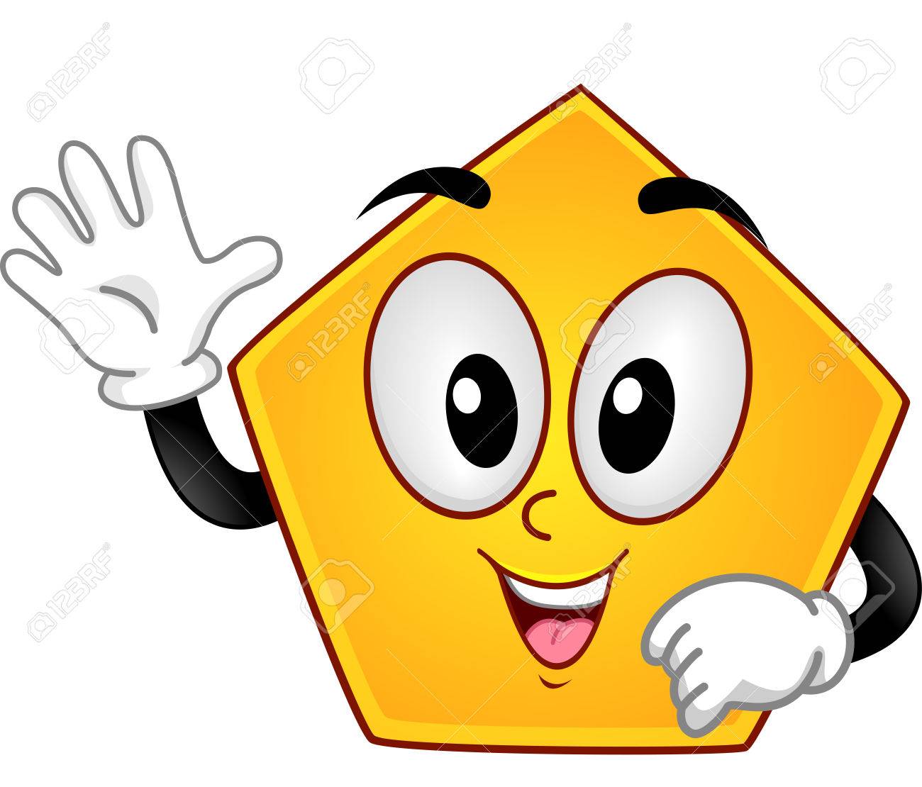 5 本の指を示す五角形のマスコット イラスト の写真素材 画像素材 Image