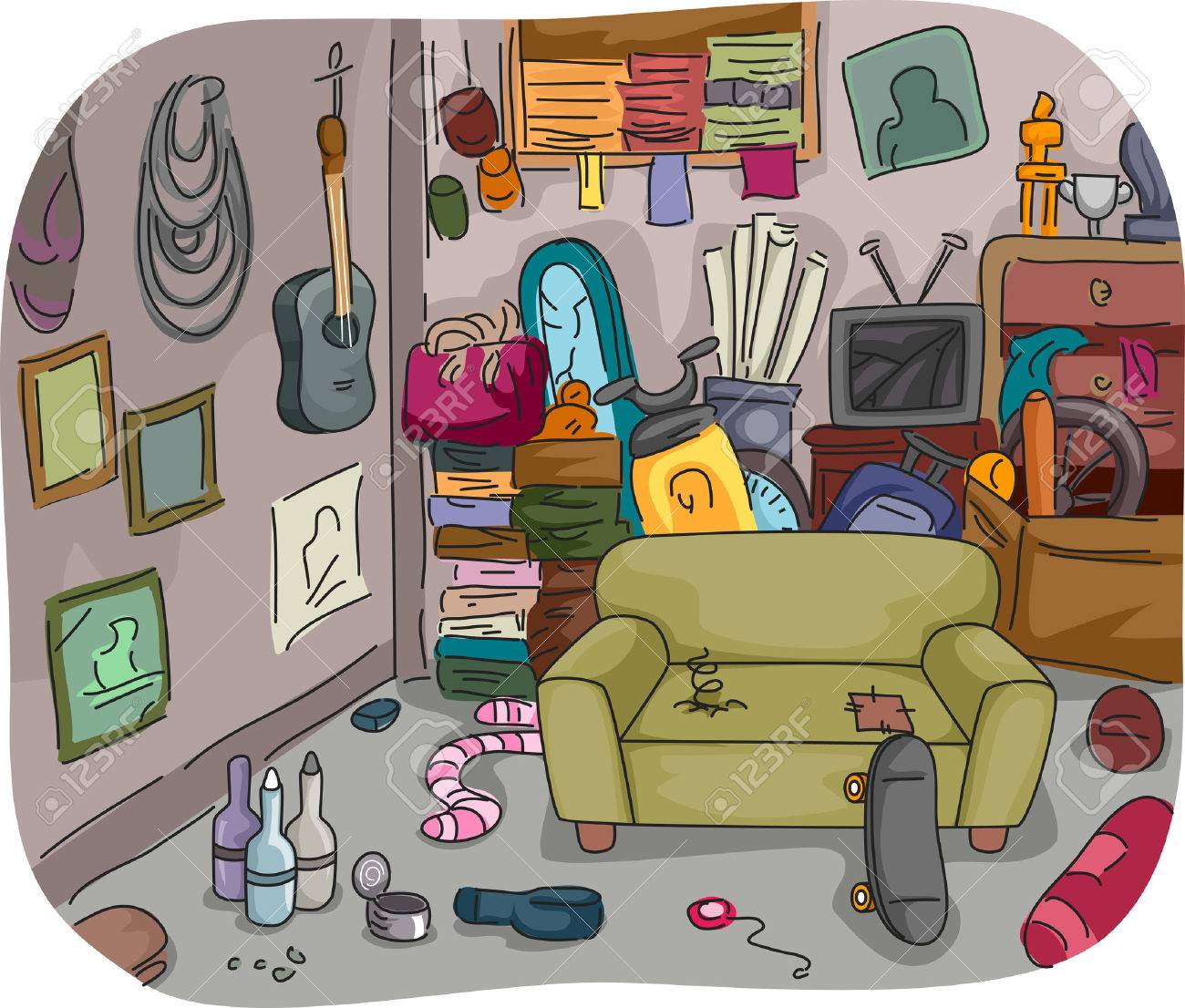部屋のイラストをクラッタのフル の写真素材 画像素材 Image