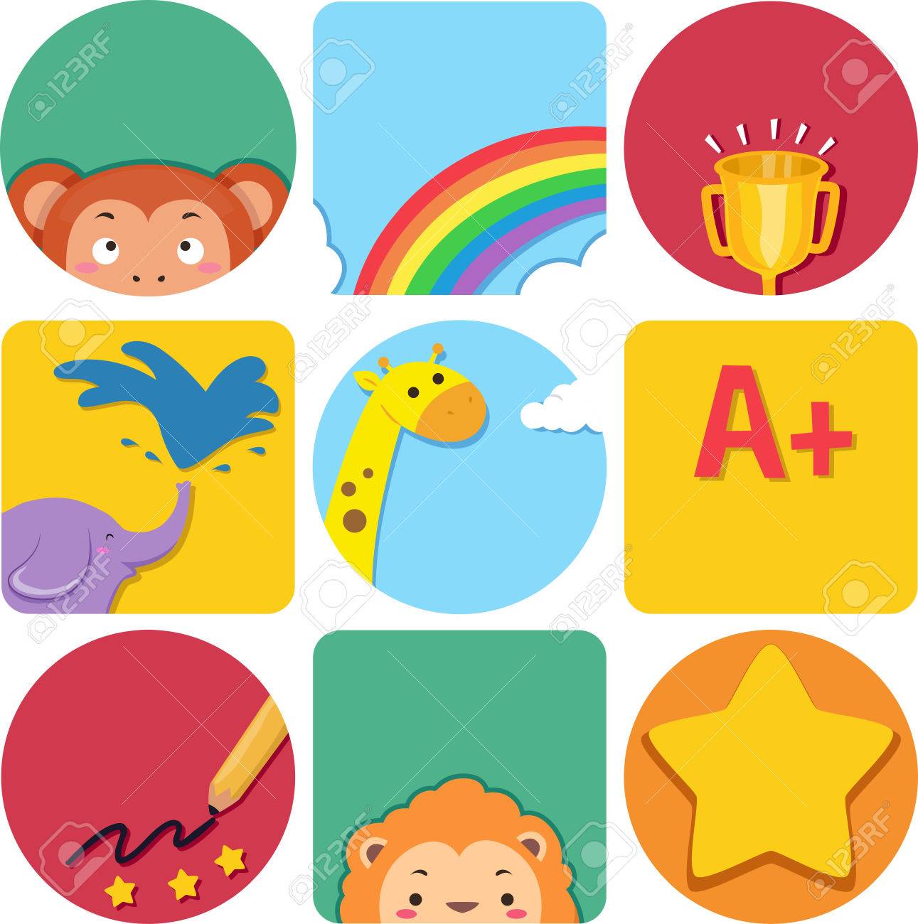 Illustration Pret A Imprimer Les Etiquettes Des Animaux Banque D Images Et Photos Libres De Droits Image