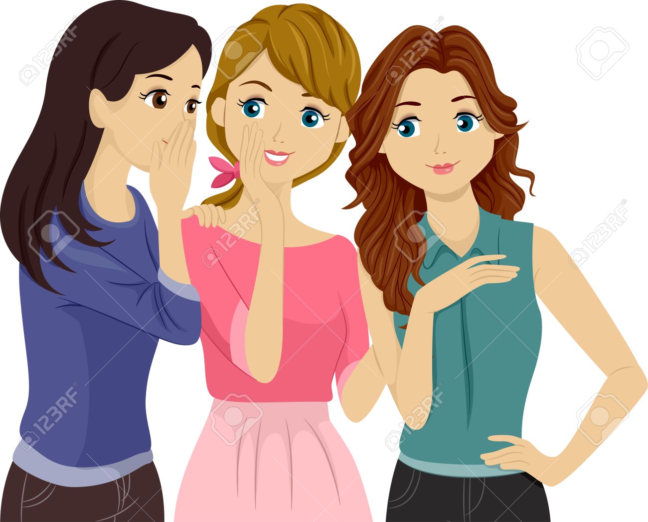 Illustration Of Teenage Girls Gossiping Stock Photo Picture And Royalty Free Image Image