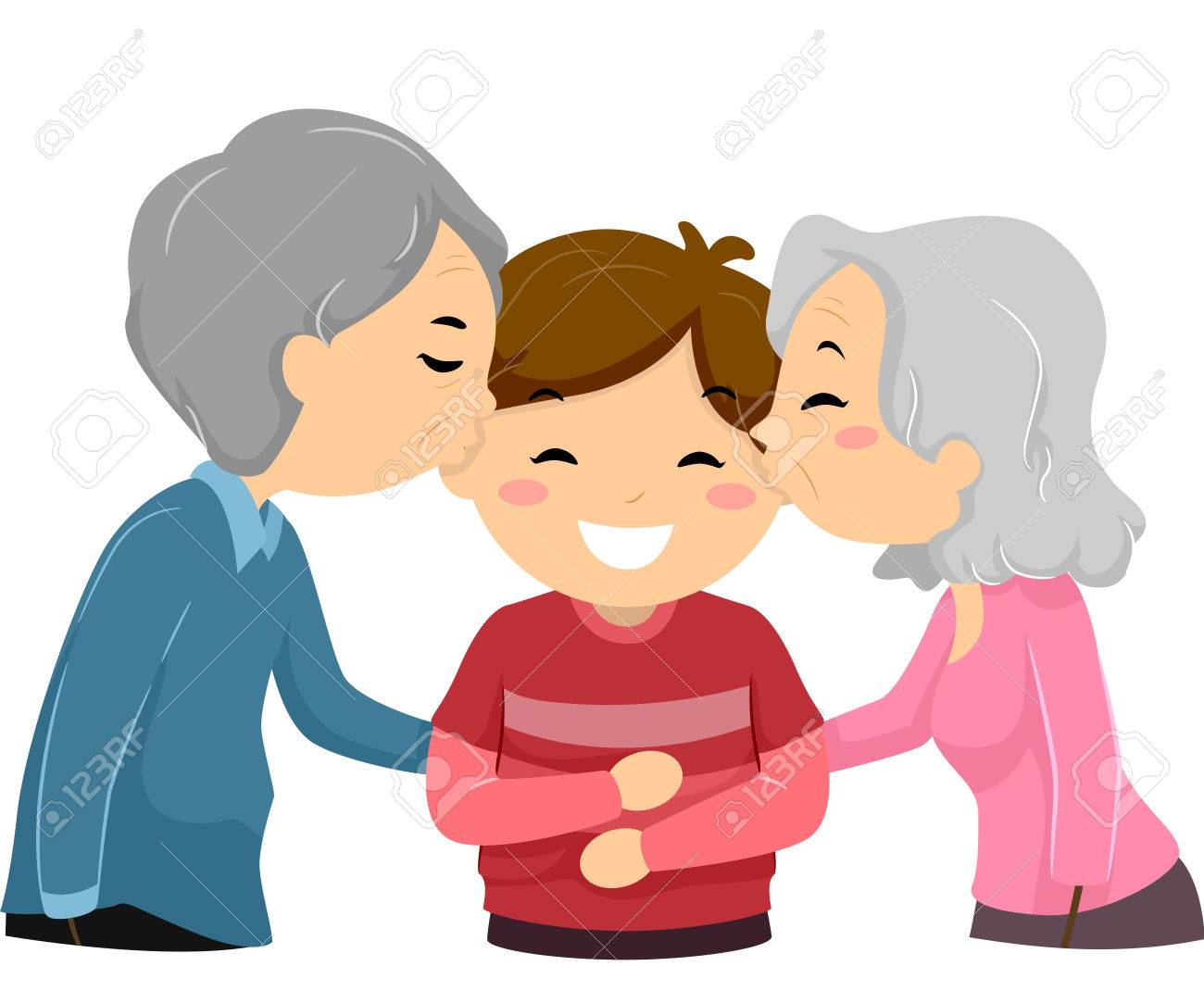 祖父母に孫を頬にキスのイラスト の写真素材 画像素材 Image 祖父母に孫を頬にキスのイラスト の写真素材 画像素材 Image