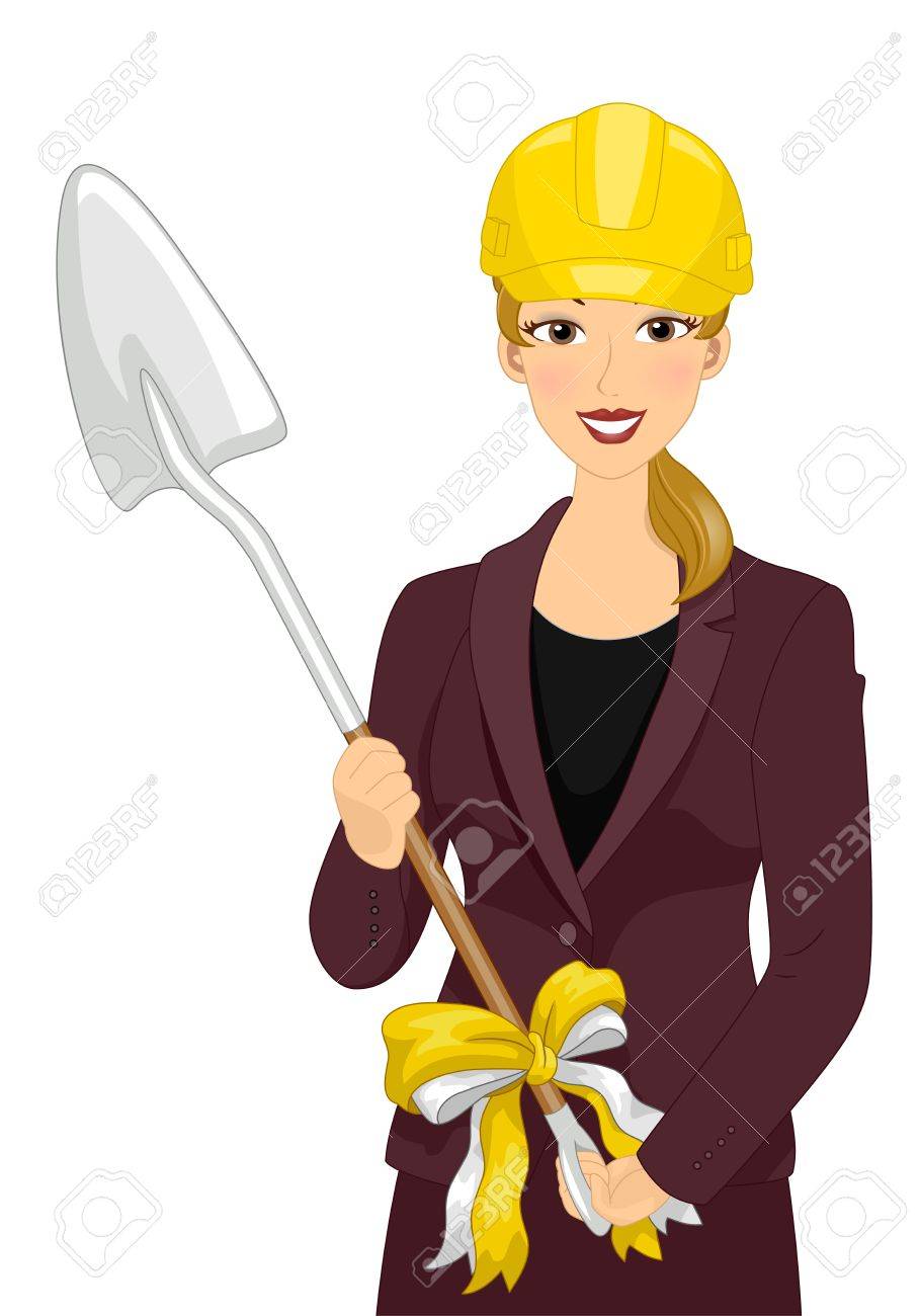 Illustration Of A Woman At A Groundbreaking Ceremony Wearing Stock Photo Picture And Royalty Free Image Image 73201427