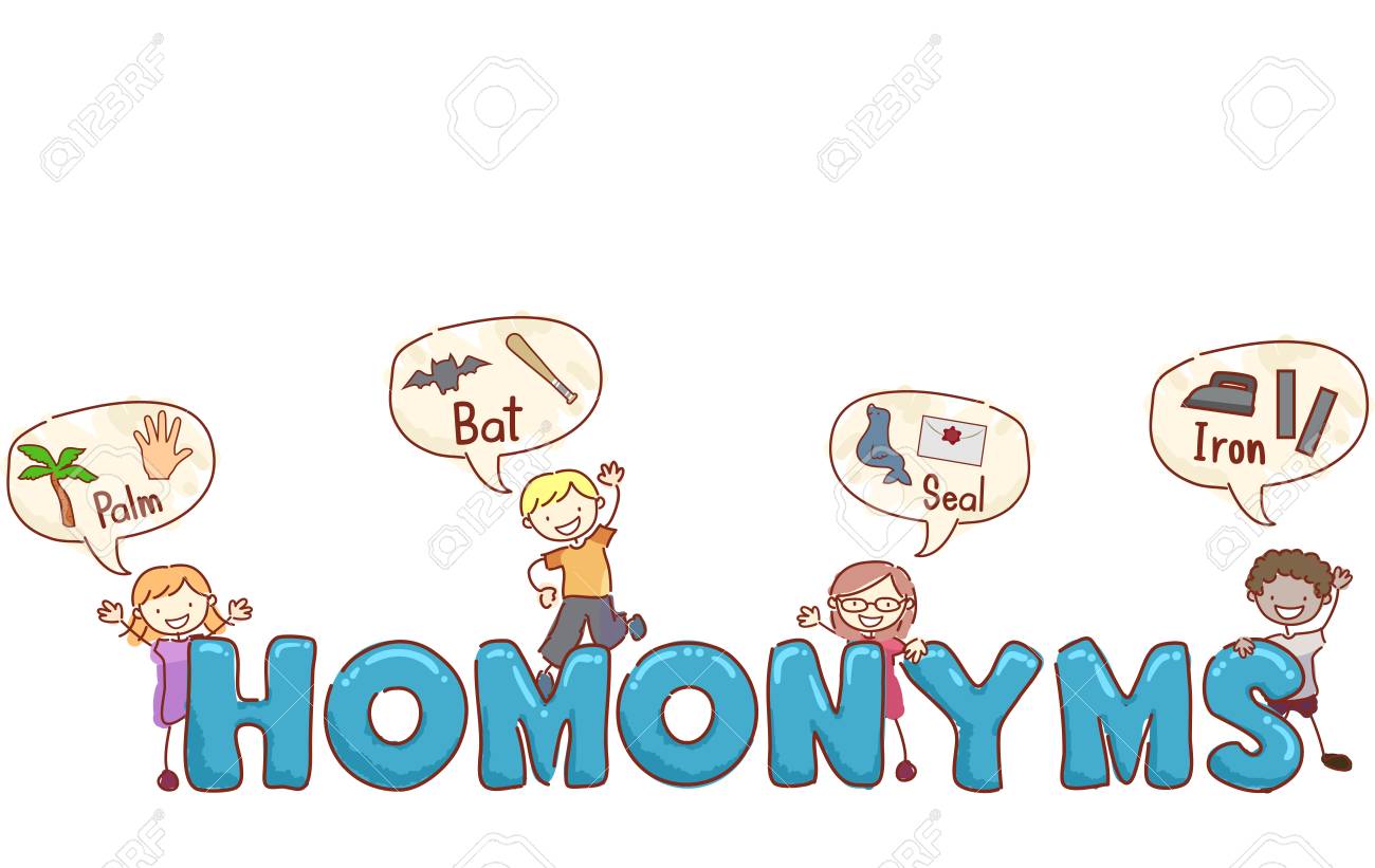 子供たちが幼稚園のバッター イラスト人気同音異義語の例を与える の写真素材 画像素材 Image