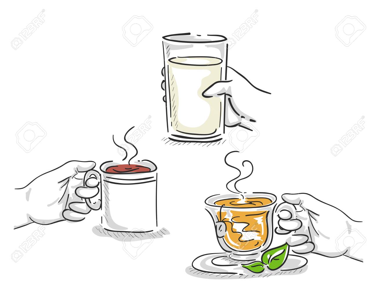 杯の牛乳 コーヒーと紅茶のカップを保持している手のイラスト の写真素材 画像素材 Image 杯の牛乳 コーヒーと紅茶のカップを保持している手のイラスト の写真素材 画像素材 Image
