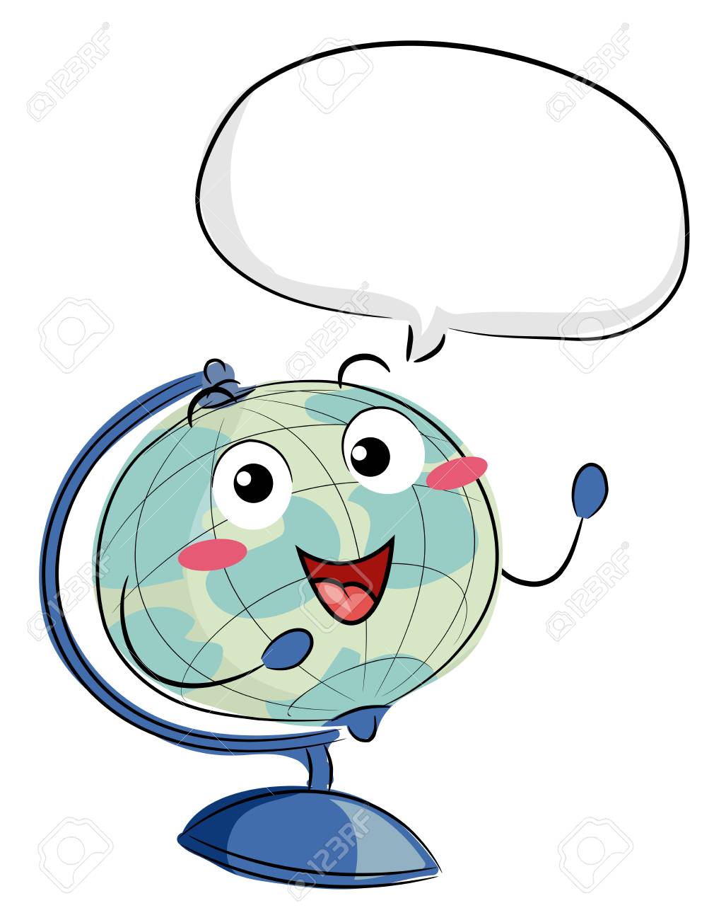 空白の吹き出しと話して世界マスコットのイラスト の写真素材 画像素材 Image