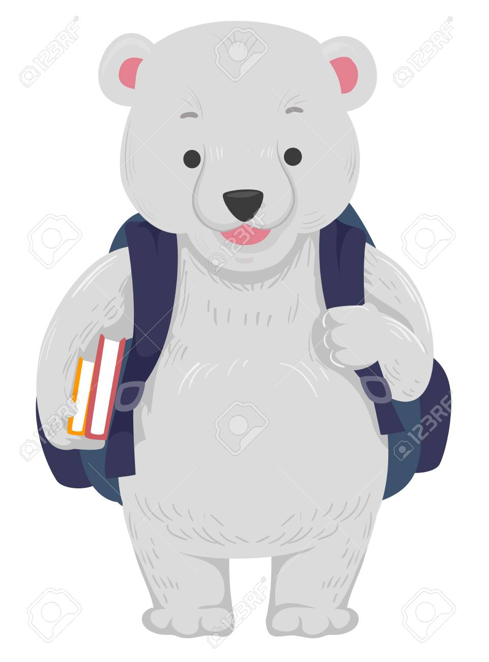 bear wearing backpack