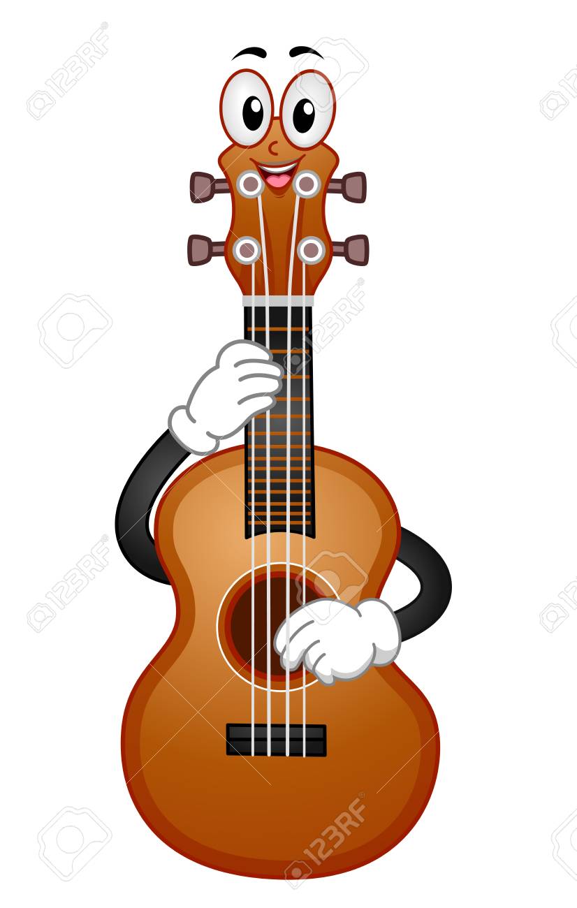ウクレレマスコットの弦のイラスト の写真素材 画像素材 Image