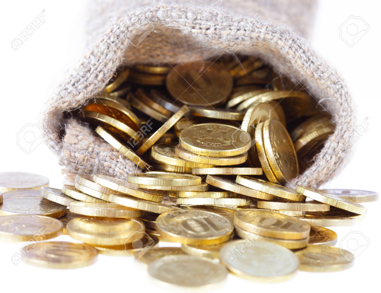 bag filled with gold