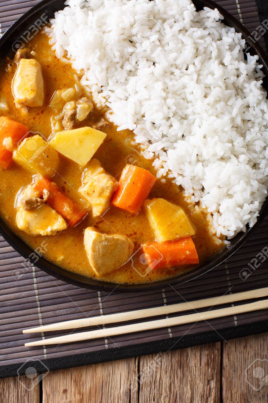 Japanese Curry With Rice Kare Raisu Close Up On A Plate Vertical Stock Photo Picture And Royalty Free Image Image 89371698