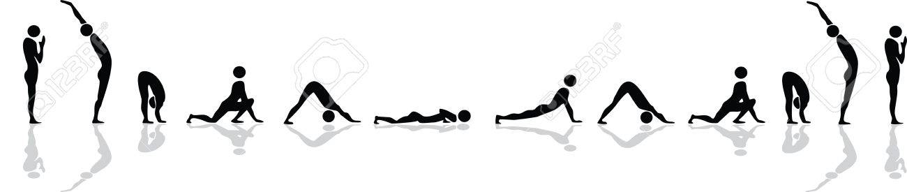 Yoga Position For Sun Salutation Stock Vector Yoga Position For Sun Salutation Stock Vector