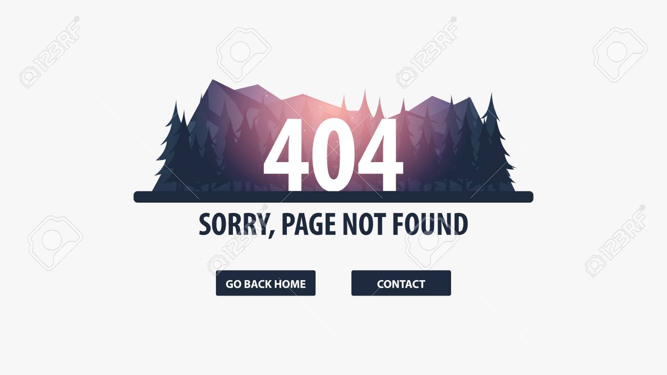 404 error page not found ui ux template for website vector