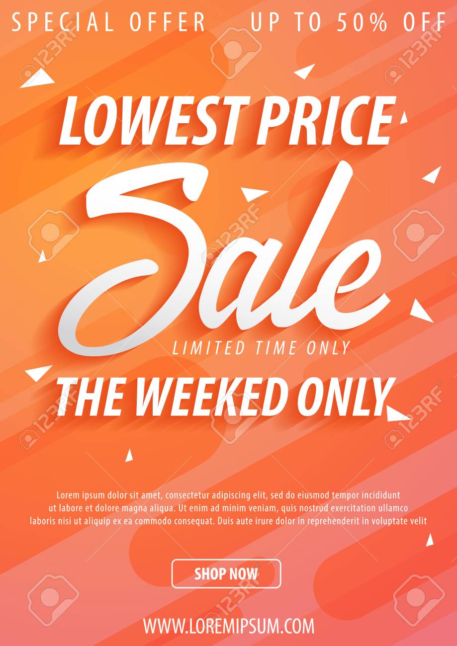 sale poster or flyer design discount background for the online