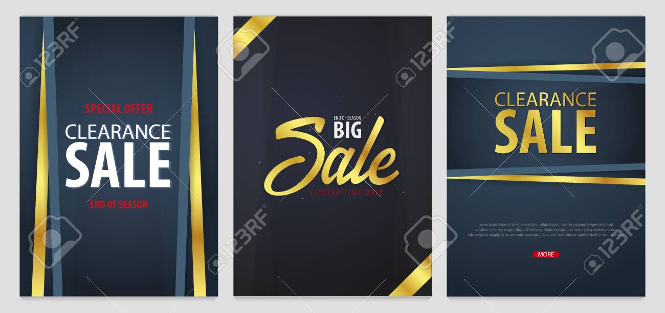 set of sale posters or flyers design discount background for free flyers creator online