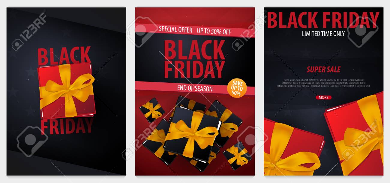 set of black friday sale posters or flyers discount background flyers online store
