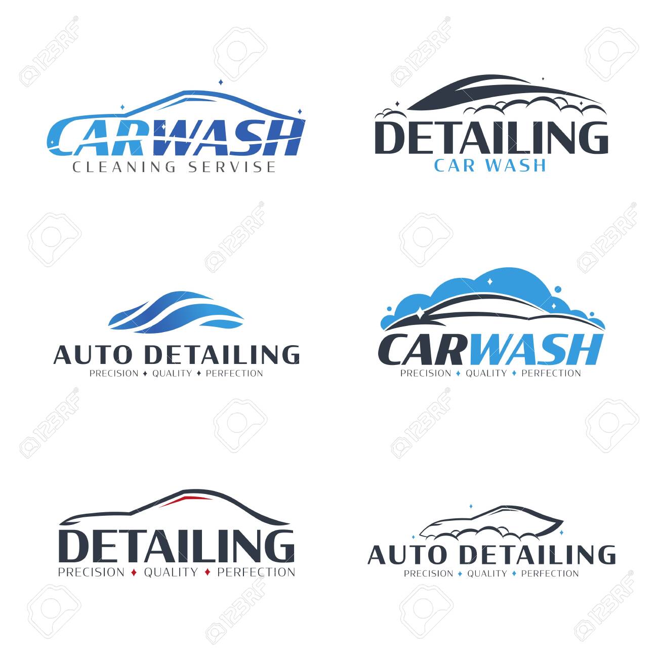 Set of Car Wash logos. Cleaning Car, Washing and Service. Vector logo with auto. - 152107692 Set of Car Wash logos. Cleaning Car, Washing and Service. Vector logo with auto. - 152107692