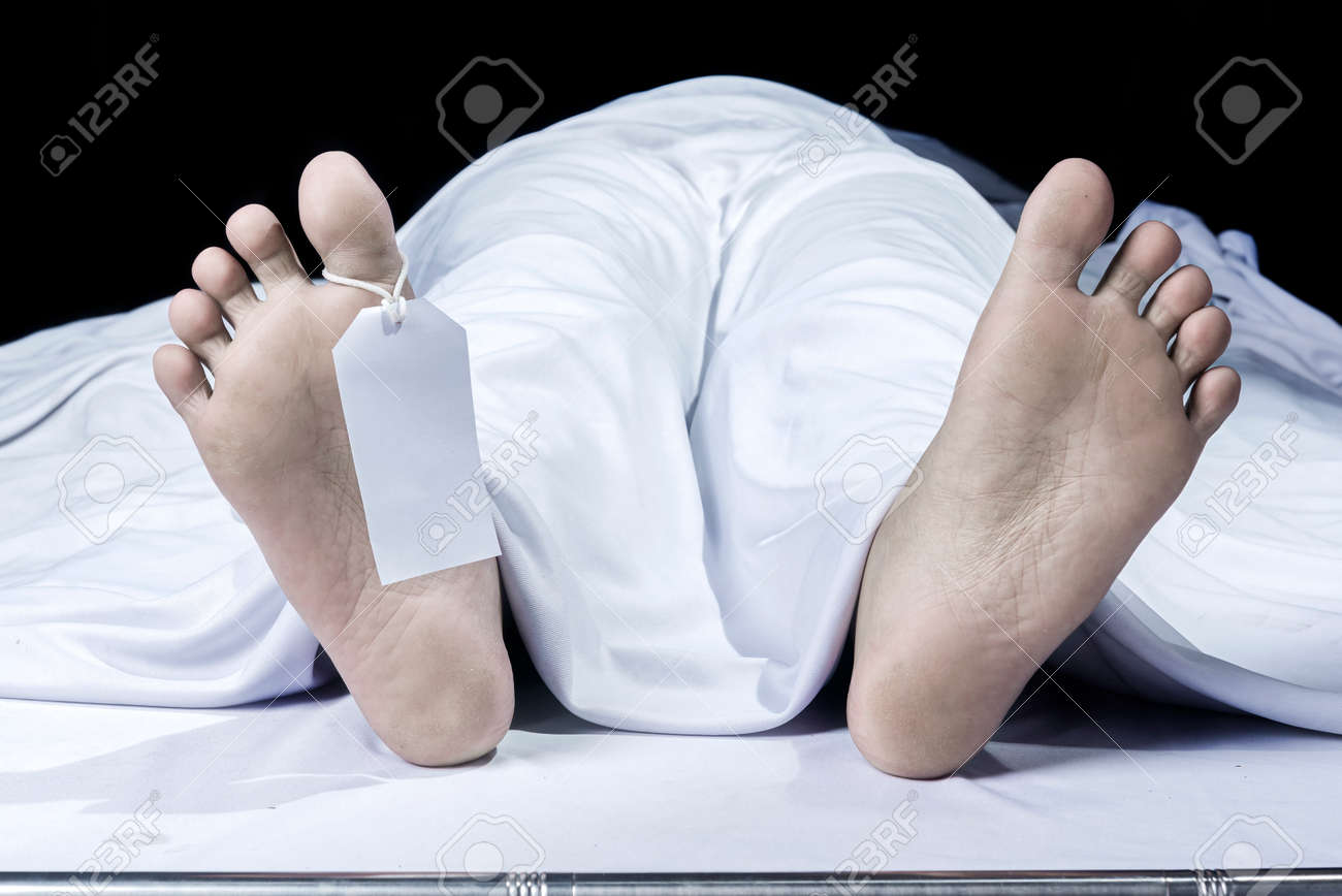 【少女死体　レイプ死体】 遺体安置所のつま先にシートと名札で覆われた人間の死体の写真素材・画像素材 Image 183524840