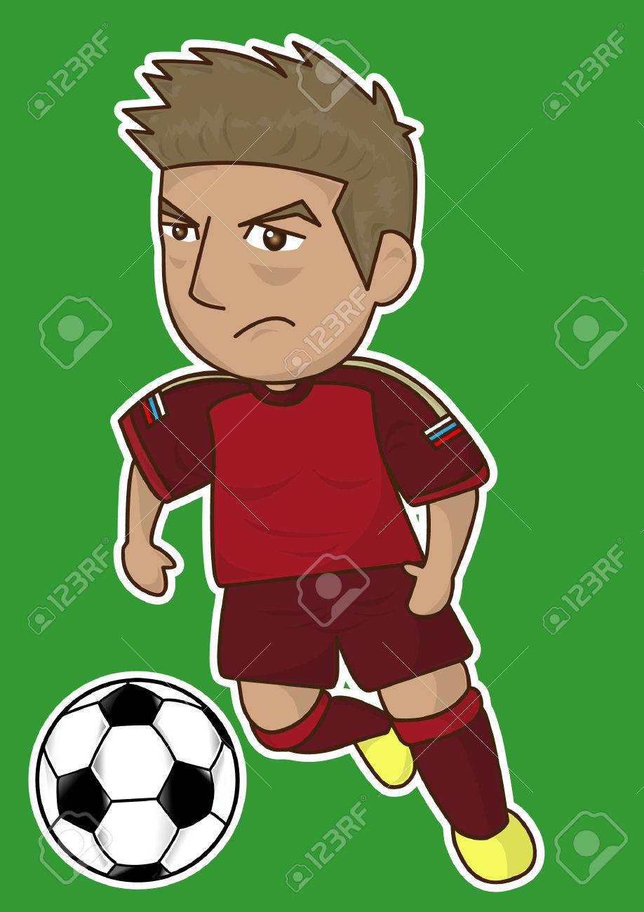 漫画サッカー選手やスポーツ男のイラスト素材 ベクタ Image