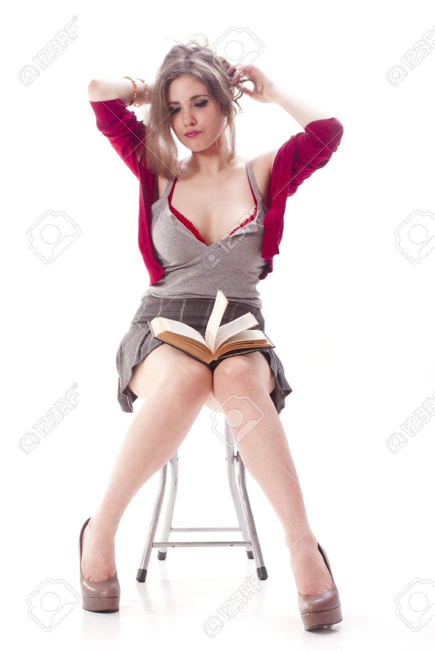 One Sexy School Girl Reading A Book Stock Photo 14285830 One Sexy School Girl Reading A Book Stock Photo 14285830