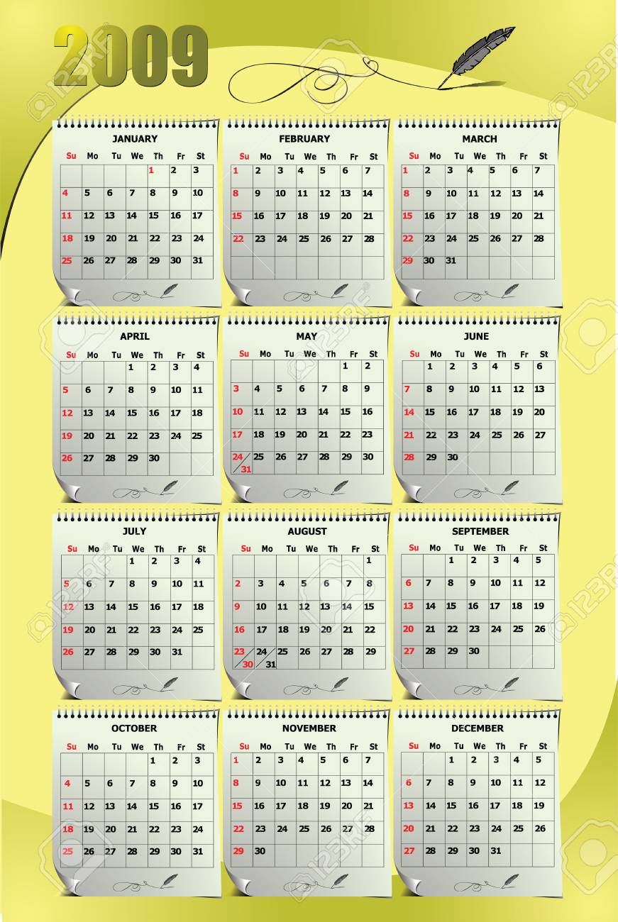 2009 年カレンダーのイラスト素材・ベクター Image 3276148