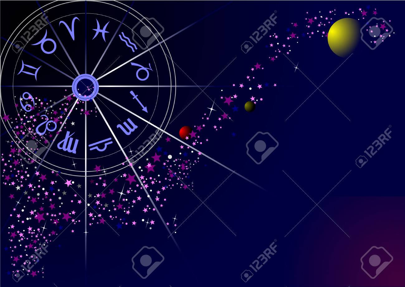 Modèle De Lettre Avec Ciel étoilé La Voie Lactée Et Zodiac Carte