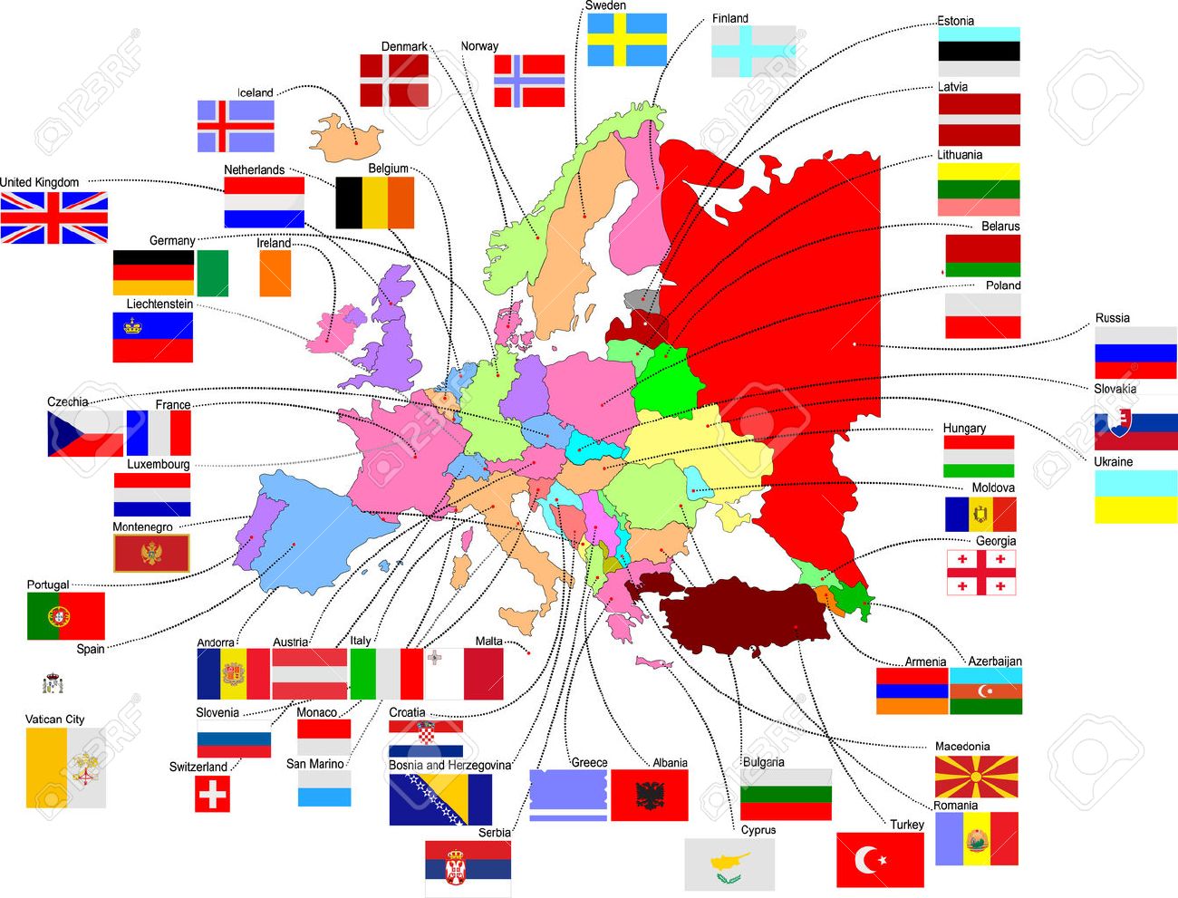 banderas de europa con sus paises