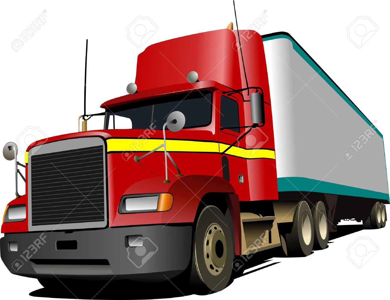 illustration of red truck lorry royalty free cliparts vectors and