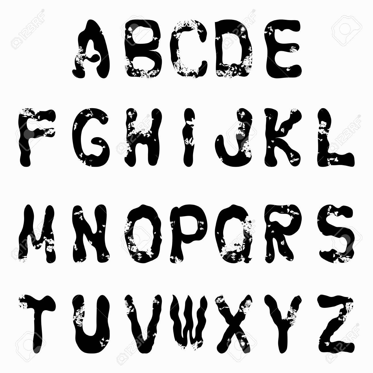 graffiti font alphabet letters vector royalty free stock