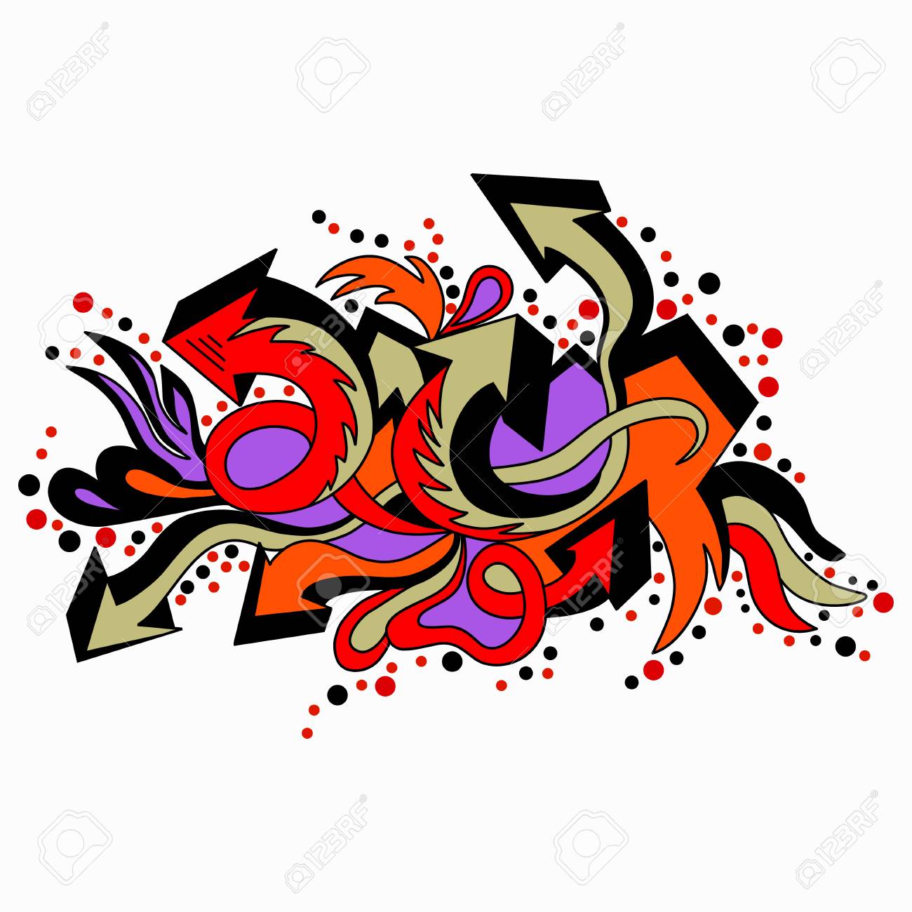 Graffiti Farbigen Pfeile Auf Weissem Hintergrund Lizenzfrei Nutzbare Vektorgrafiken Clip Arts Illustrationen Image 48620375