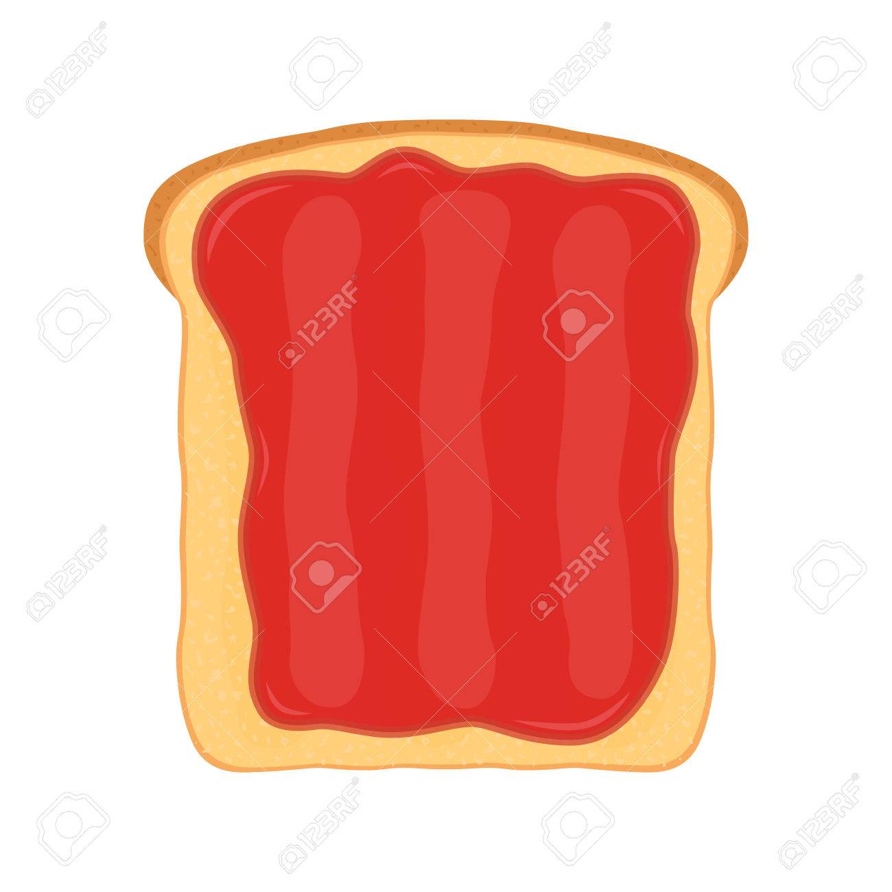 Pain Frit Pain Grille Avec Confiture De Fraises Pate De Gelee