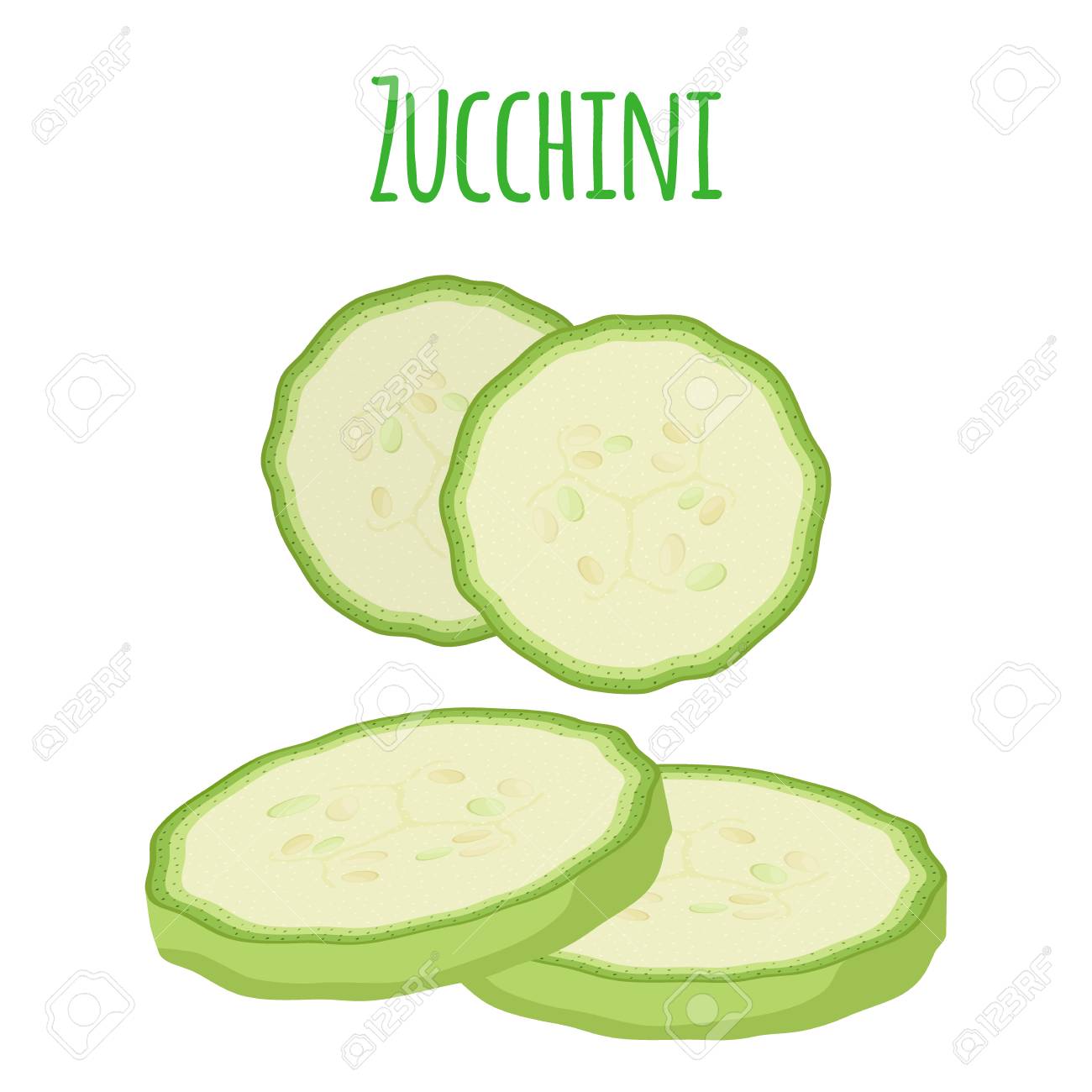 Zucchini Slice Cartoon