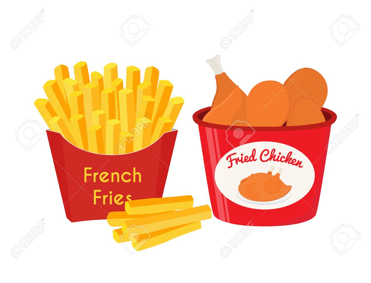 Fried Chicken, Legs, Wings, French Fries. Tasty Fast Food. Made In Cartoon Flat Style. Vector Illustration Royalty Free SVG, Cliparts, Vectors, And Stock Illustration. Image 87765618. Fried Chicken, Legs, Wings, French Fries. Tasty Fast Food. Made In Cartoon Flat Style. Vector Illustration Royalty Free SVG, Cliparts, Vectors, And Stock Illustration. Image 87765618.