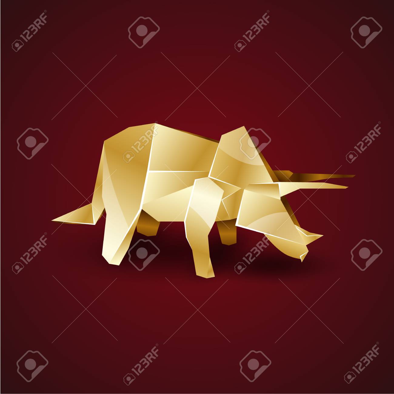 황금 종이 접기 트리 케라톱스 로열티 무료 사진, 그림, 이미지 그리고 스톡포토그래피. Image 51462971